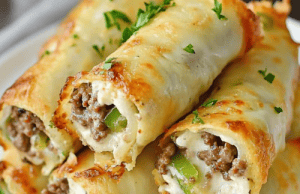 🥩 Keto Philly Cheesesteak Roll Ups – A Low-Carb Dream Come True!