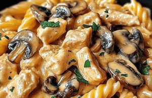Decadent Chicken and Mushroom Pasta with Creamy Sauce: A Luxurious Comfort Dish