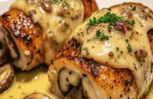Cheesy Garlic Butter Mushroom Stuffed Chicken: A Show-Stopping Dish