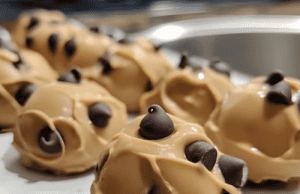 Frozen Greek Yogurt Peanut Butter Bites with Chocolate Chips