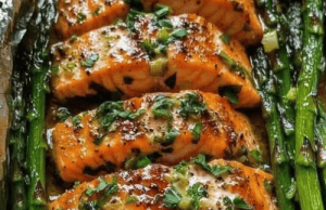 Butterfly Salmon with Asparagus (Fast and Healthy)