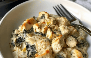 High-Protein Spinach and Artichoke Chicken Casserole