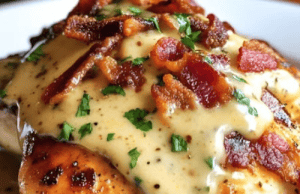 Creamy Honey Mustard Chicken with Crispy Bacon