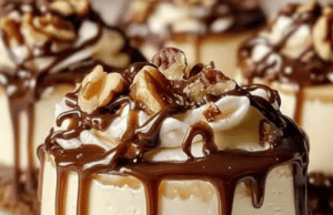 No Bake Turtle Mini Cheesecakes