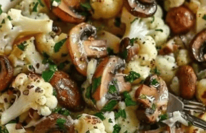 Garlic Mushrooms Cauliflower Skillet