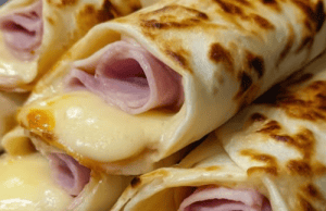 Air Fryer Chicken Ham & Cheese Wraps