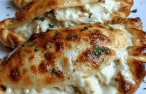 Cheesy Chicken Alfredo Pockets – Air Fried to Golden Perfection!