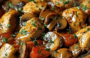 Creamy Garlic Chicken & Mushroom Skillet Delight