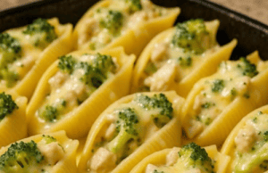 Cheesy Chicken & Broccoli Stuffed Shells