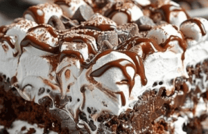 Marshmallow Chocolate Poke Cake