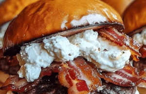 Whipped Feta & Garlic Butter Bacon Smash Burgers