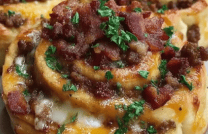 Garlic Butter Bacon Cheeseburger Rollups – Golden Dough, Gooey Cheese, Big Burger Energy!