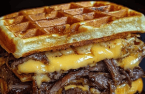 Bourbon-Maple Brisket Grilled Cheese Wafflewich