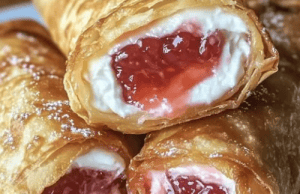 Strawberry Cheesecake Egg Rolls
