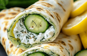 Cucumber Cottage Cheese Wraps