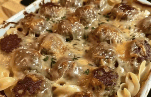Swedish Meatball Noodle Bake