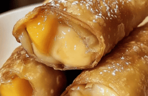 Peach Cobbler Egg Rolls