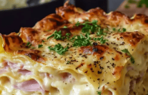 French Ham & Cheese Lasagna with Creamy Mornay Sauce
