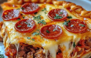 Deep Hamburger Sausage & Pepperoni Pie