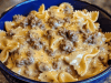Creamy Parmesan Garlic Beef Bowtie Pasta