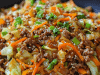 Healthy Chinese Ground Beef & Cabbage Stir Fry