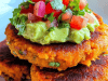 Sweet Potato Patties with Red Lentils & Creamy Avocado Cilantro Sauce
