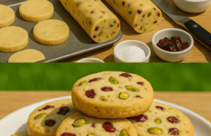Buttery Cranberry Pistachio Shortbread Cookies – Festive, Flaky & Totally Irresistible