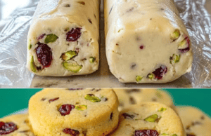 Cranberry Pistachio Shortbread Cookies