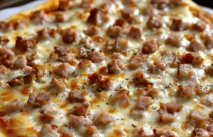 School Pizza with Turkey Bacon & Chicken Ham