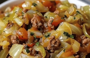 Ground Beef and Chopped Cabbage