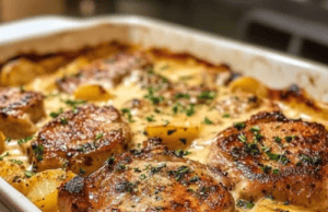 Smothered Pork Chop and Scalloped Potato Casserole