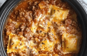 Crockpot Ravioli Lasagna