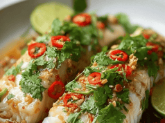 Thai Lime-Garlic Steamed Fish — A Light, Flavorful Dish That Melts in Your Mouth