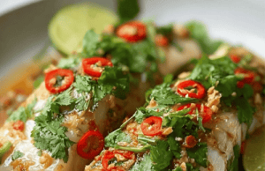 Thai Lime-Garlic Steamed Fish — A Light, Flavorful Dish That Melts in Your Mouth